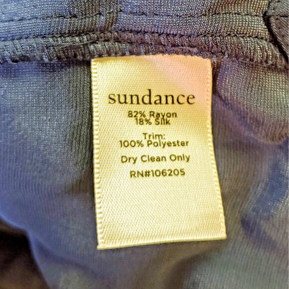 Sundance Velour Top Blue Womens Size Large Rayon Silk Blend Side Split - Picture 6 of 6